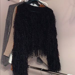 NWOT Altar’d State black fringe sweater